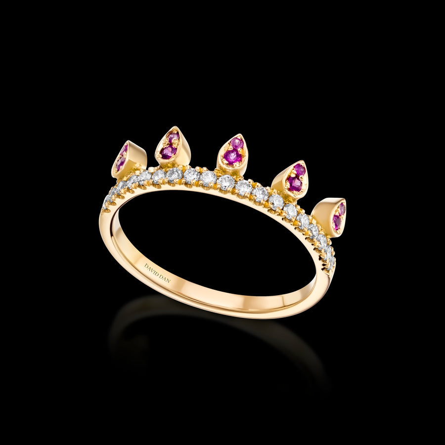 Pink Beverly Sapphire Drop Ring