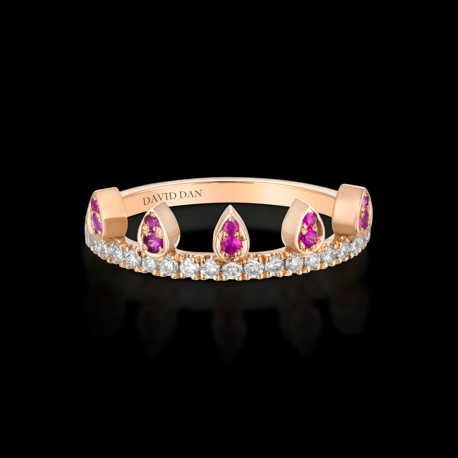 Pink Beverly Sapphire Drop Ring
