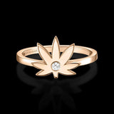 One & Only Leaf Ring White Gold
