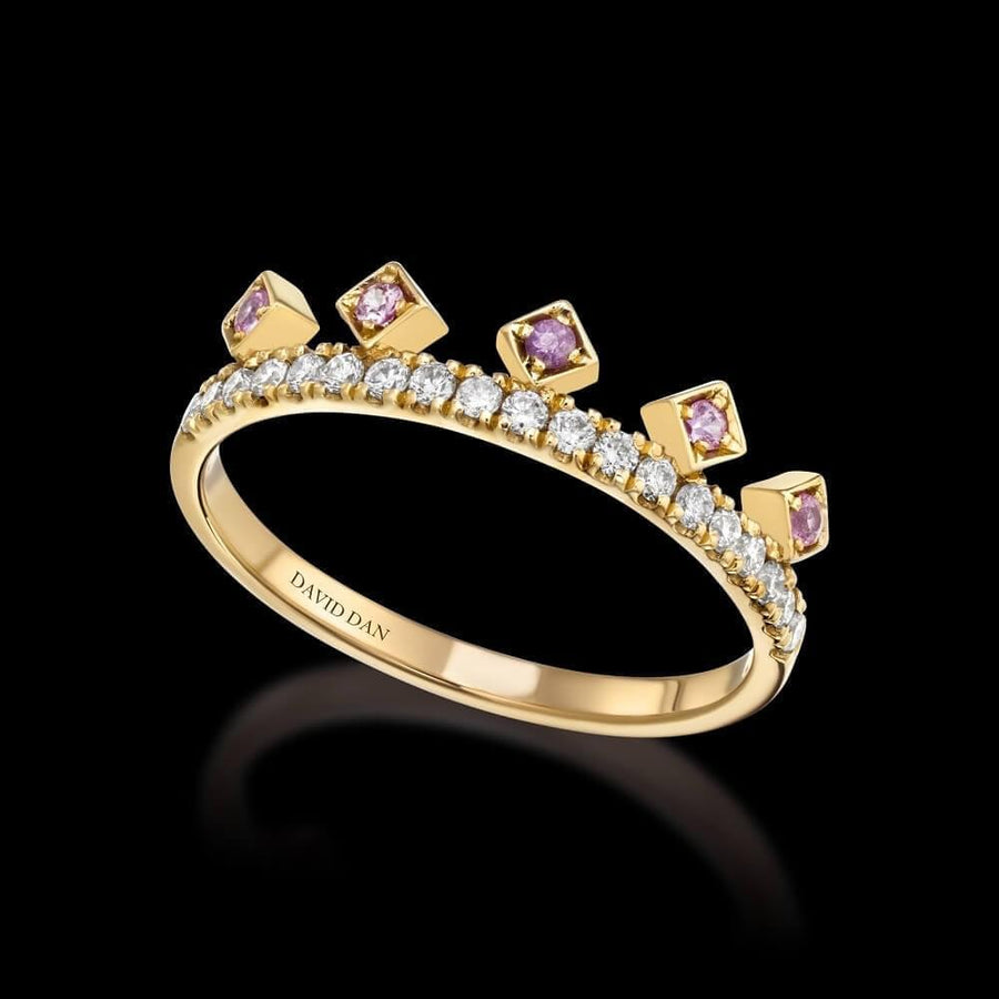 Pink Beverly Sapphire Crown Ring