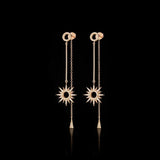 Rays Chain Earrings Yellow Gold