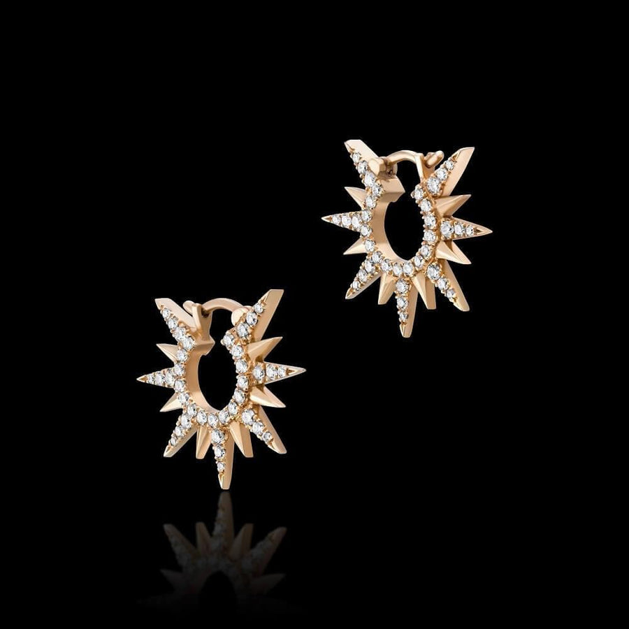 Rays Earrings Yellow Gold
